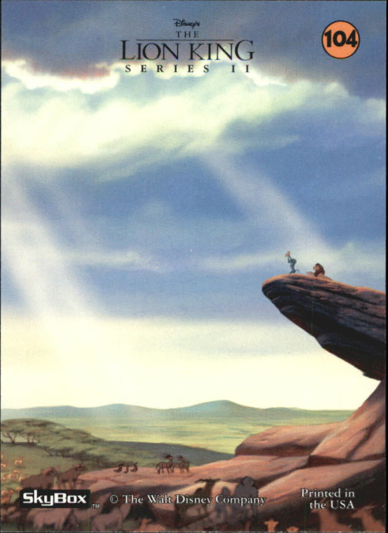 The Lion King (1994 Skybox) "Main Set" Cards #1 to #170 - Picture 207 of 339