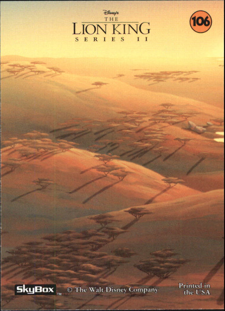 The Lion King (1994 Skybox) "Main Set" Cards #1 to #170 - Picture 211 of 339