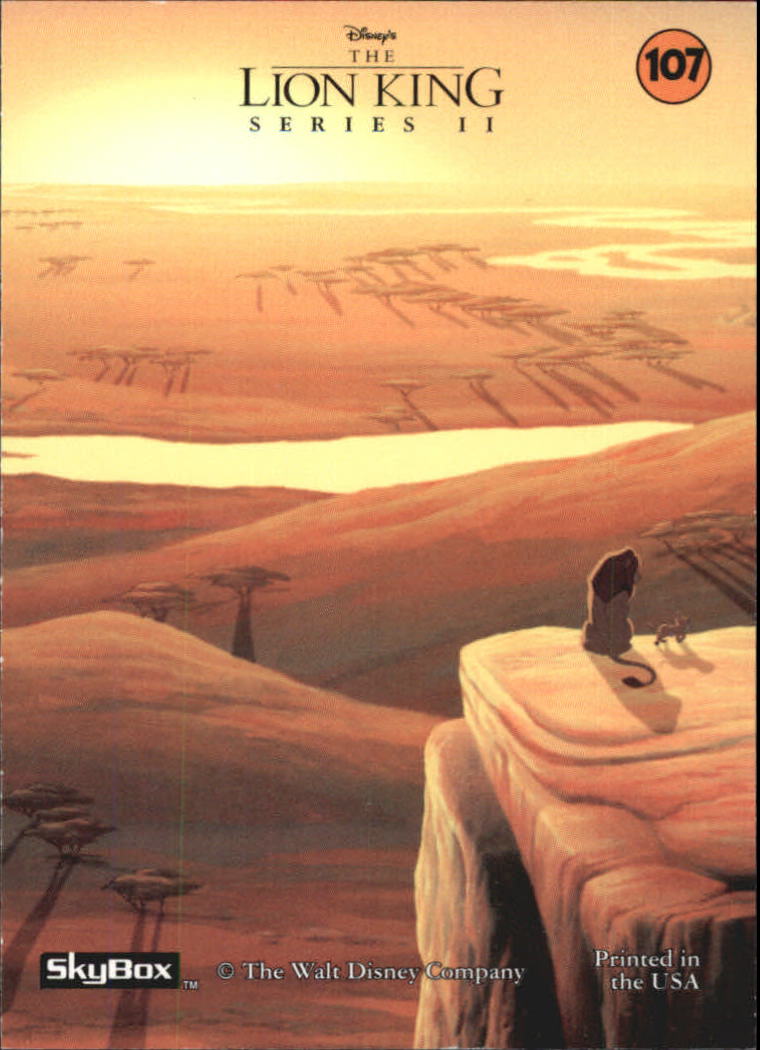 The Lion King (1994 Skybox) "Main Set" Cards #1 to #170 - Picture 213 of 339