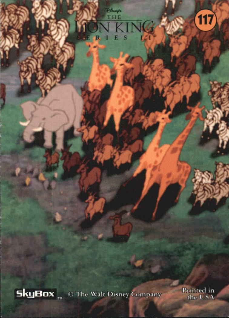 The Lion King (1994 Skybox) "Main Set" Cards #1 to #170 - Picture 233 of 339