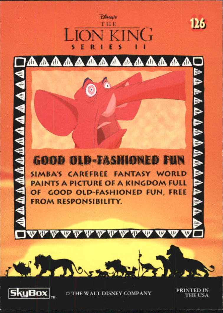 The Lion King (1994 Skybox) "Main Set" Cards #1 to #170 - Picture 251 of 339