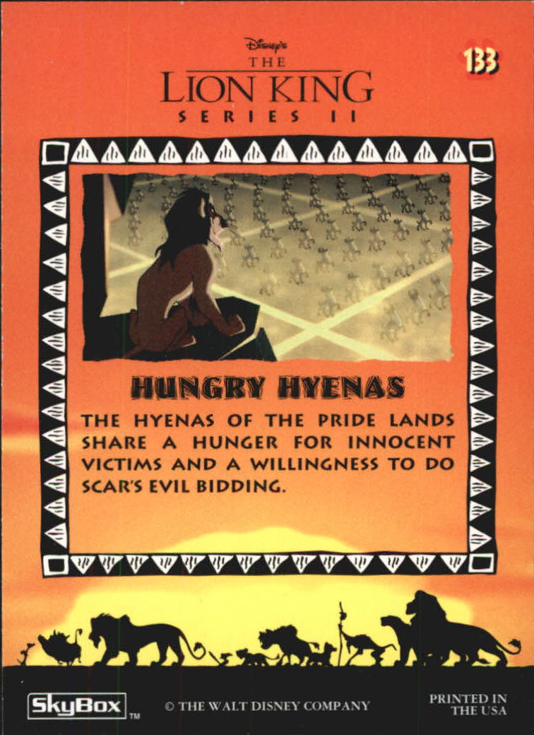 The Lion King (1994 Skybox) "Main Set" Cards #1 to #170 - Picture 265 of 339
