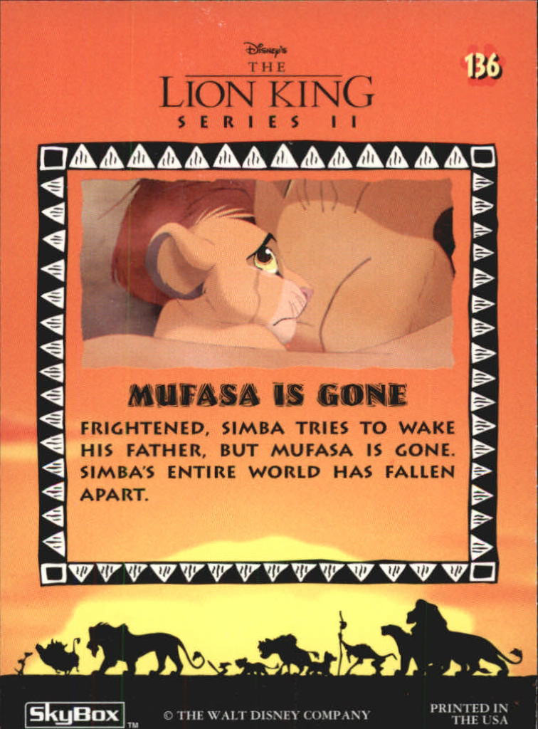 The Lion King (1994 Skybox) "Main Set" Cards #1 to #170 - Picture 271 of 339