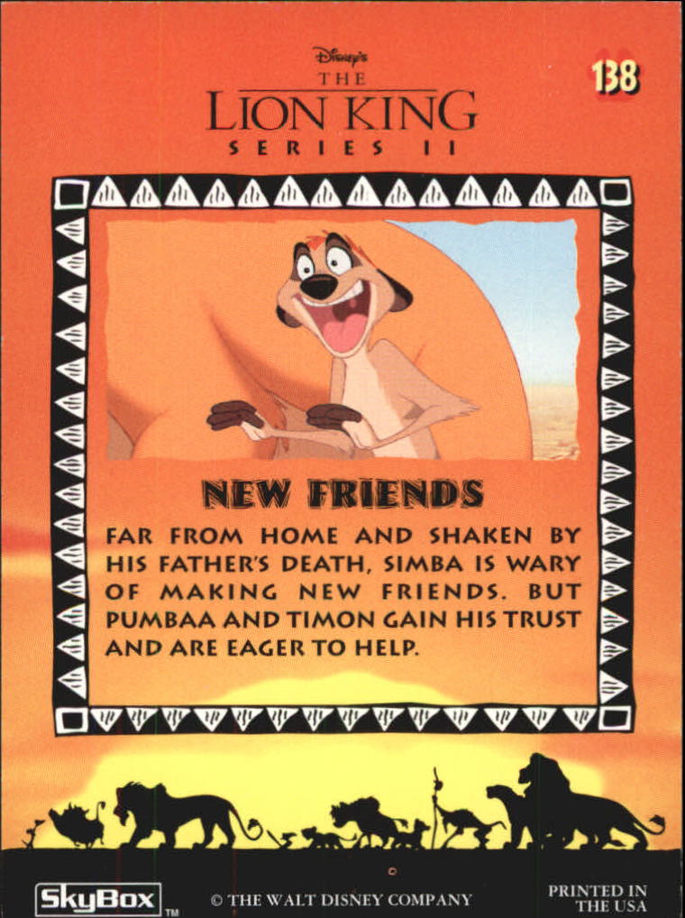 The Lion King (1994 Skybox) "Main Set" Cards #1 to #170 - Picture 275 of 339