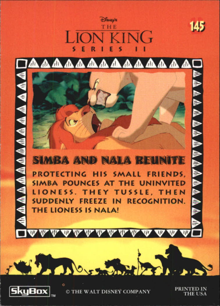 The Lion King (1994 Skybox) "Main Set" Cards #1 to #170 - Picture 289 of 339