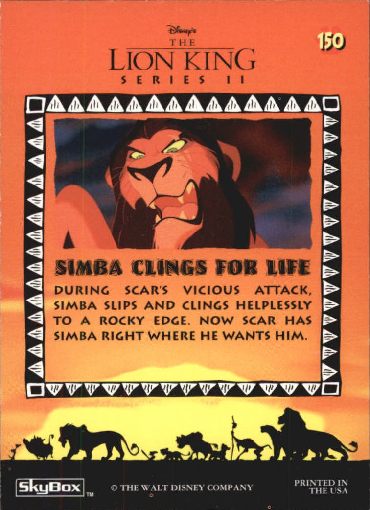 The Lion King (1994 Skybox) "Main Set" Cards #1 to #170 - Picture 299 of 339