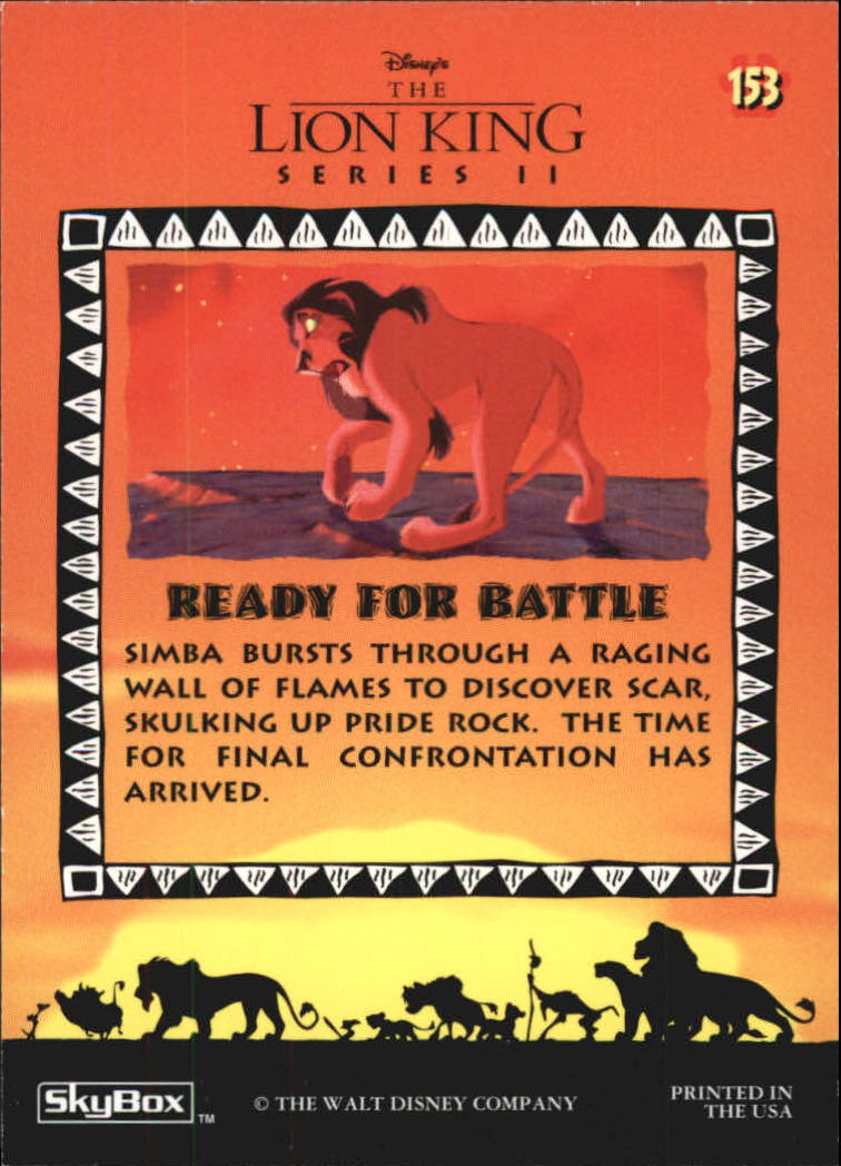The Lion King (1994 Skybox) "Main Set" Cards #1 to #170 - Picture 305 of 339