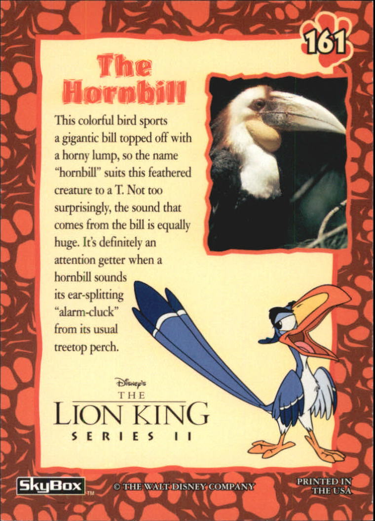 The Lion King (1994 Skybox) "Main Set" Cards #1 to #170 - Picture 321 of 339