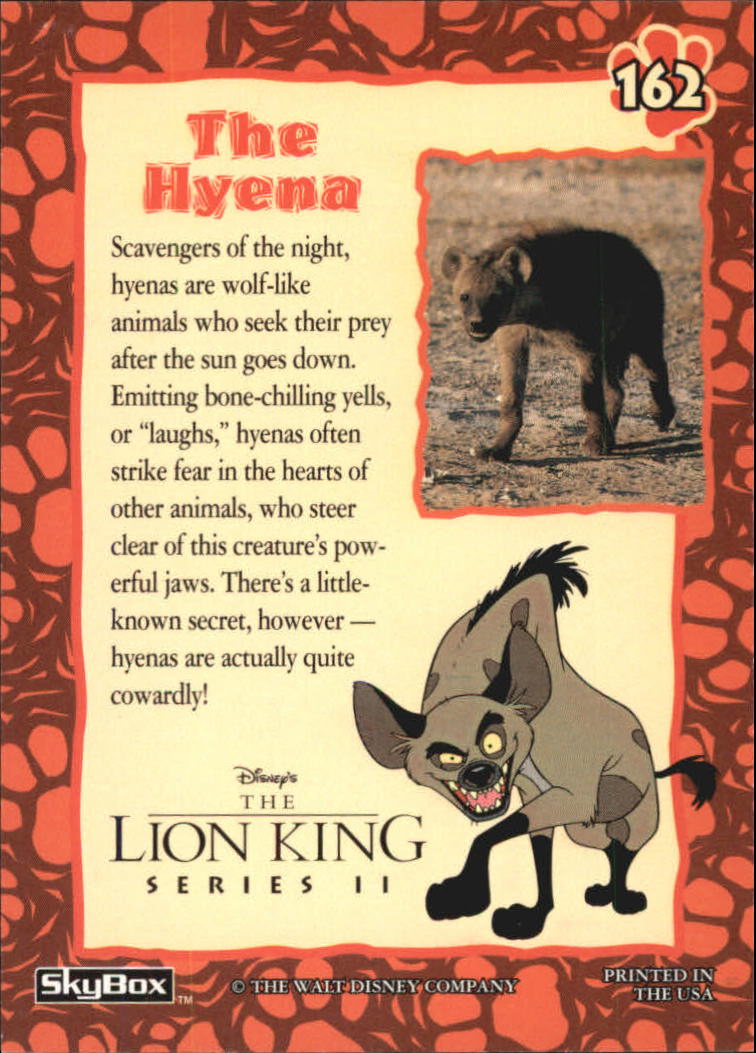 The Lion King (1994 Skybox) "Main Set" Cards #1 to #170 - Picture 323 of 339