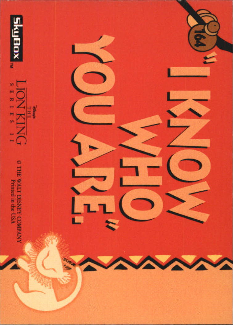The Lion King (1994 Skybox) "Main Set" Cards #1 to #170 - Picture 327 of 339