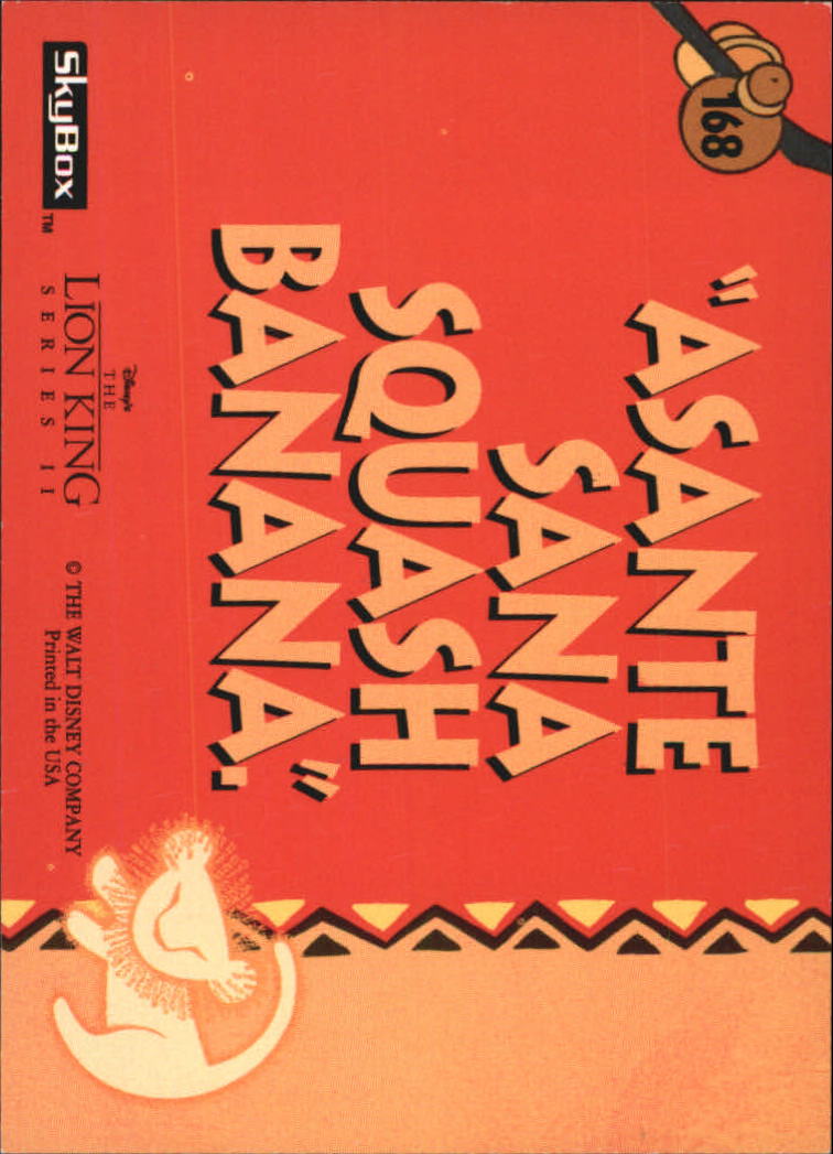 The Lion King (1994 Skybox) "Main Set" Cards #1 to #170 - Picture 335 of 339