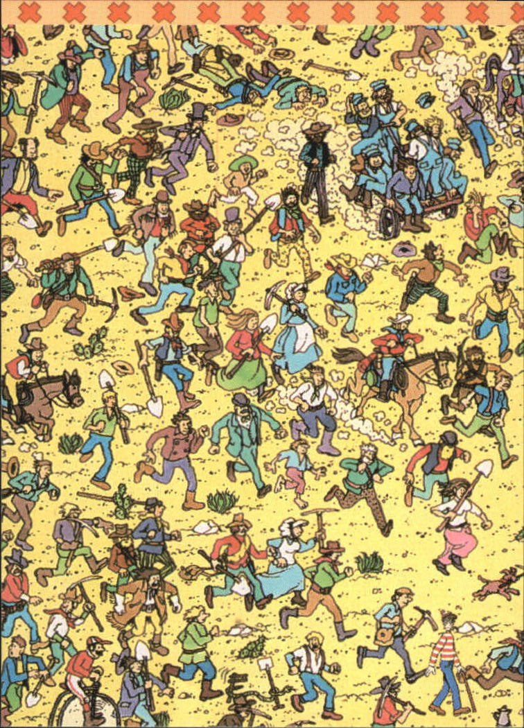 1991 Mattel Where's Waldo? #18 begin your great search where barrels