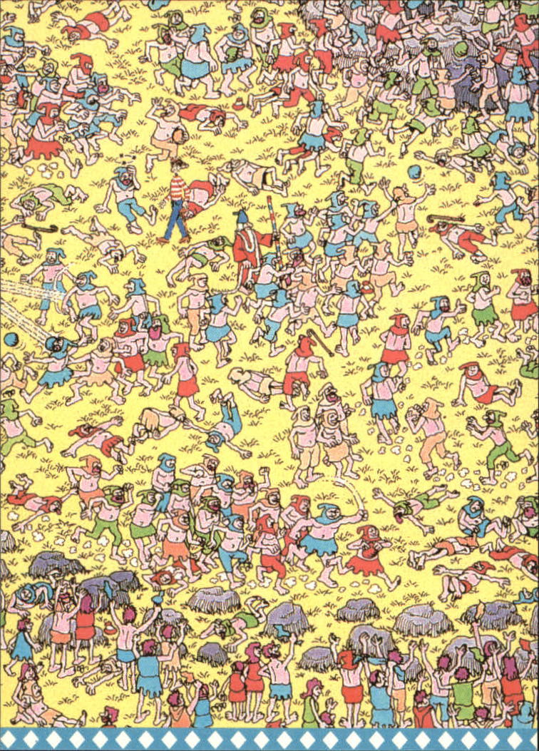 1991 Mattel Where's Waldo? #54 travel-movin' passed players and