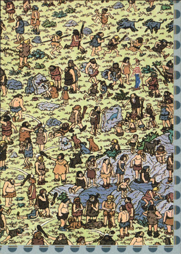 1991 Mattel Where's Waldo? #80 where a caveman's speaking