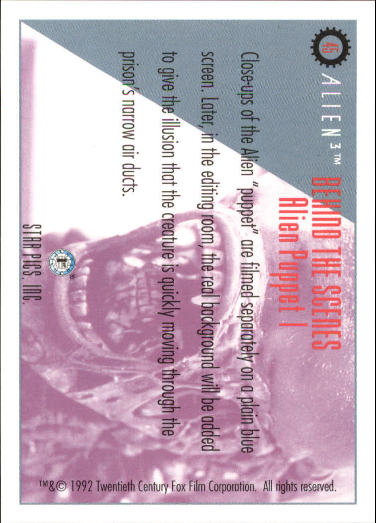 B3804- 1992 Star Pics Alien 3 Movie Card #s 1-85 -You Pick- 15+ FREE US ...