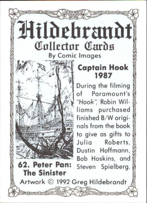 1992 Comic Images Hildebrandt #62 The Sinister Captain Hook back image