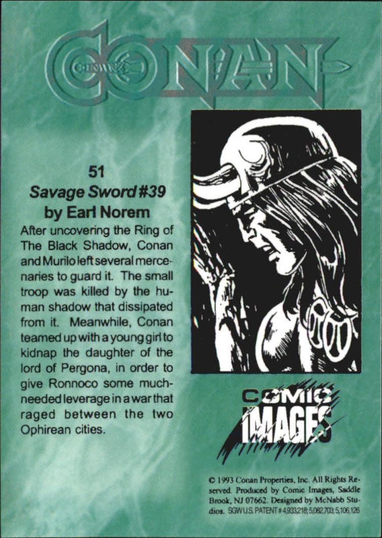 Conan (1993 Comic Images) All-Chromium "Base and Insert" Cards