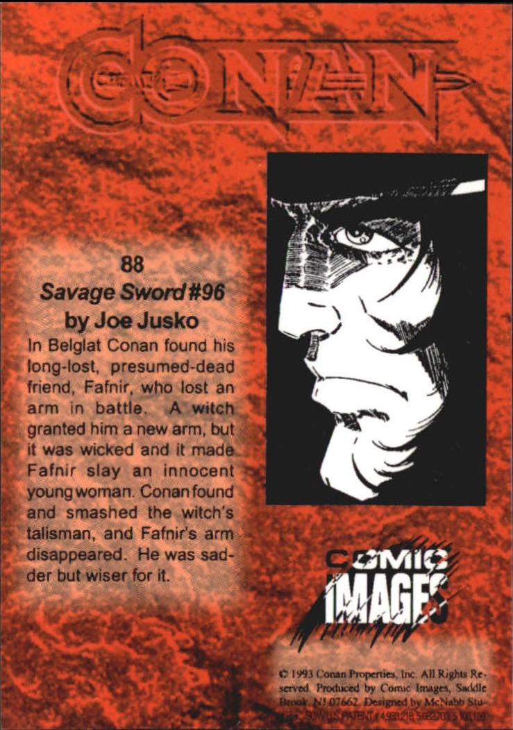 Conan (1993 Comic Images) All-Chromium "Base and Insert" Cards