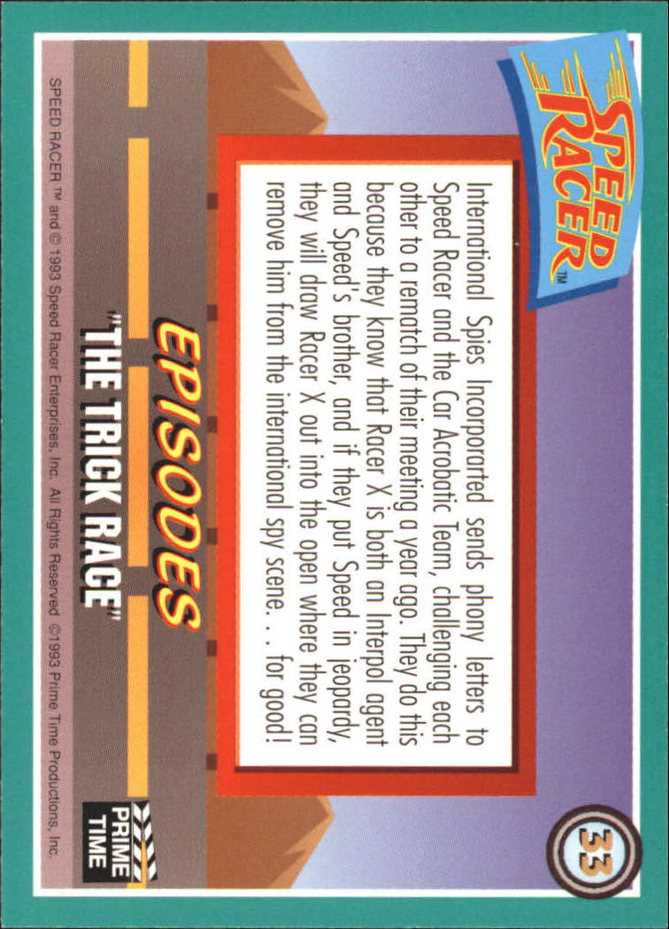 Speed Racer (1993 Prime Time) "Main Set" Base Cards #1 to #55 - Picture 67 of 111