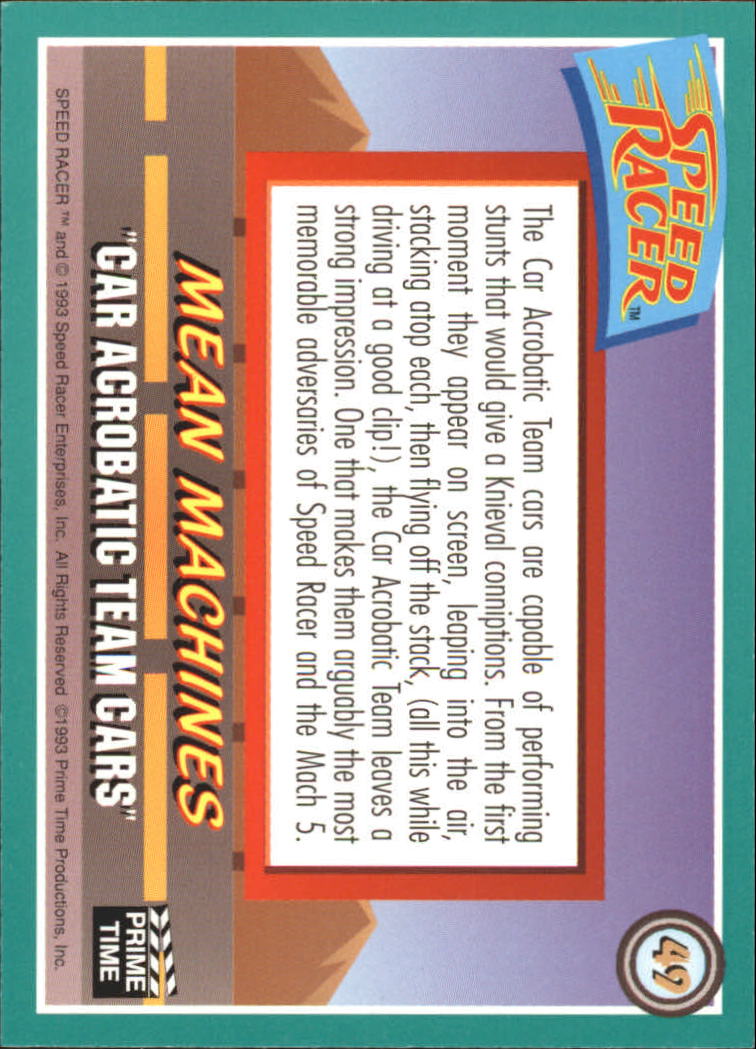 Speed Racer (1993 Prime Time) "Main Set" Base Cards #1 to #55 - Picture 99 of 111