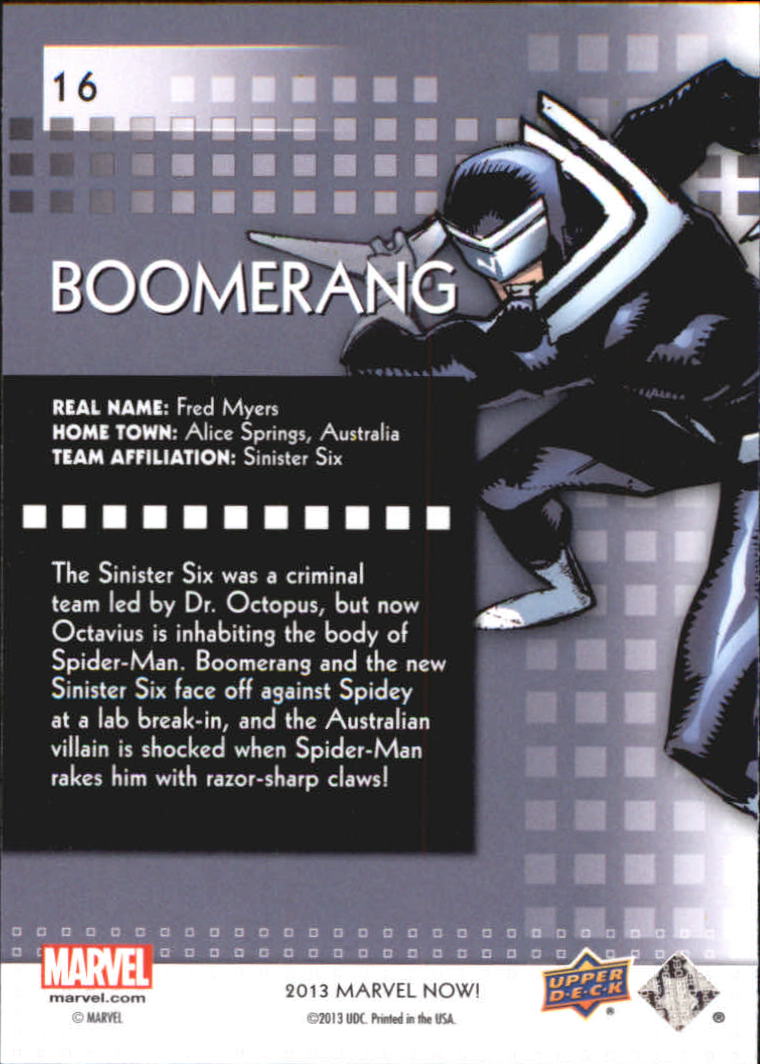 2014 Upper Deck Marvel Now #16 Boomerang back image