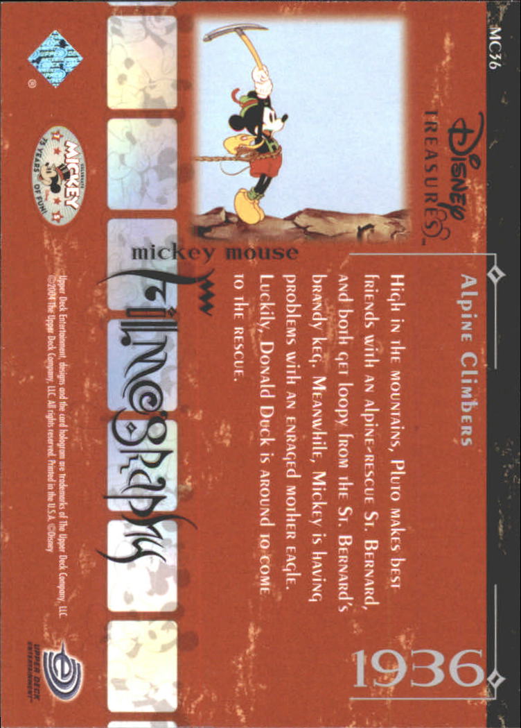 2004 Upper Deck Disney Treasures Mickey's 75 Years of Fun #MC36 Alpine ...