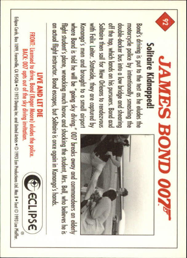 1993 Eclipse James Bond 007 Series Two 92 Solitaire Kidnapped NMMT