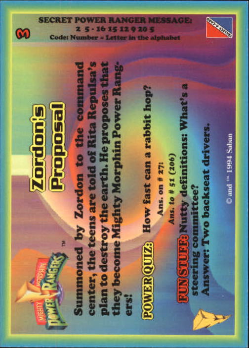 Power Rangers Series One (1994 Collect-A-Card) "Main Set" Cards #1 to #72 - Picture 7 of 145