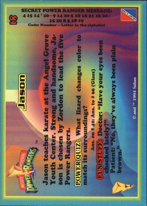 Power Rangers Series One (1994 Collect-A-Card) "Main Set" Cards #1 to #72 - Picture 37 of 145