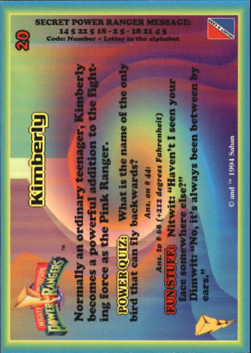 Power Rangers Series One (1994 Collect-A-Card) "Main Set" Cards #1 to #72 - Picture 41 of 145