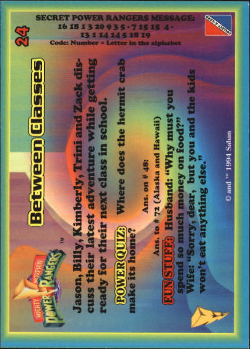 Power Rangers Series One (1994 Collect-A-Card) "Main Set" Cards #1 to #72 - Picture 49 of 145