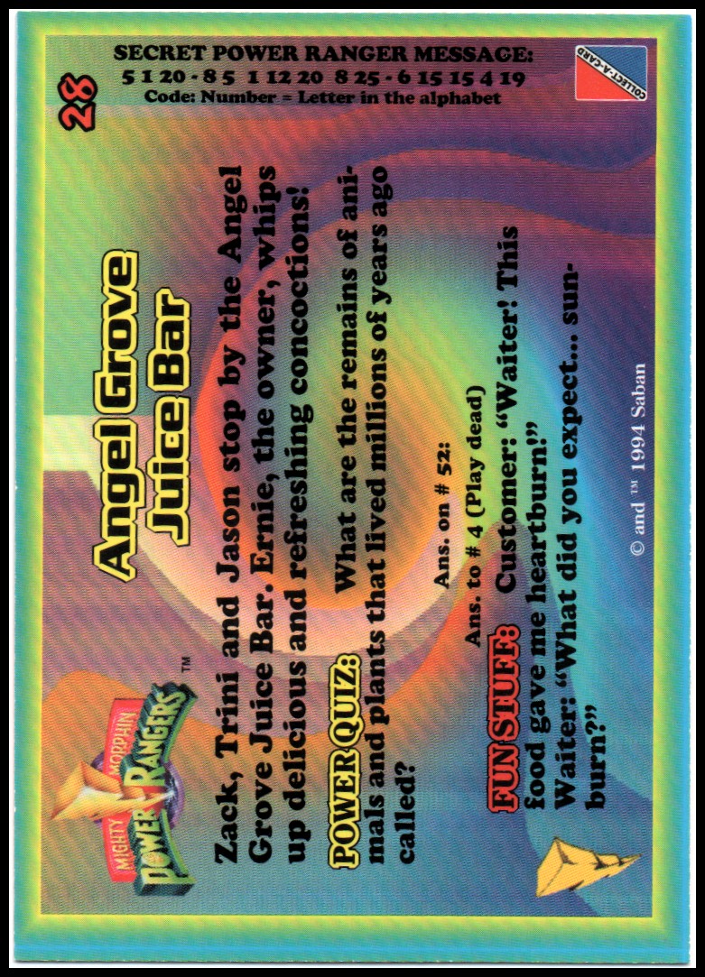 Power Rangers Series One (1994 Collect-A-Card) "Main Set" Cards #1 to #72 - Picture 57 of 145