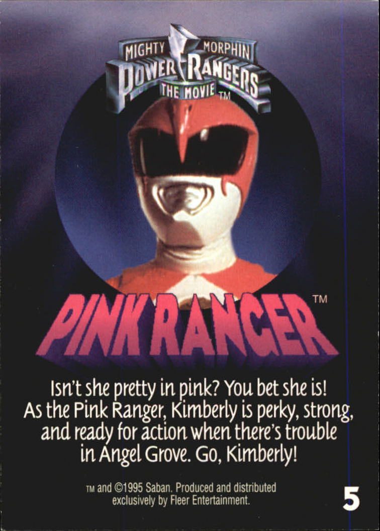 Pink Ranger 1995 1995 Fleer Ultra Power Rangers The Movie #5 Pink Ranger - A0548 - NM-MT