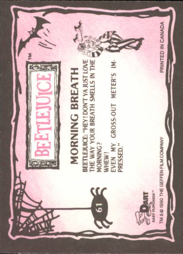 1990 Dart FlipCards Beetlejuice 61 Morning Breath NMMT Jim