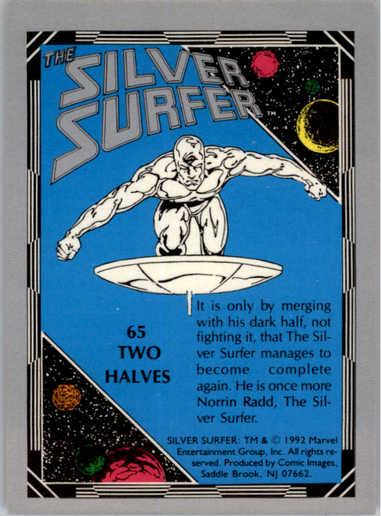 1992 Comic Images Silver Surfer #65 Two Halves back image