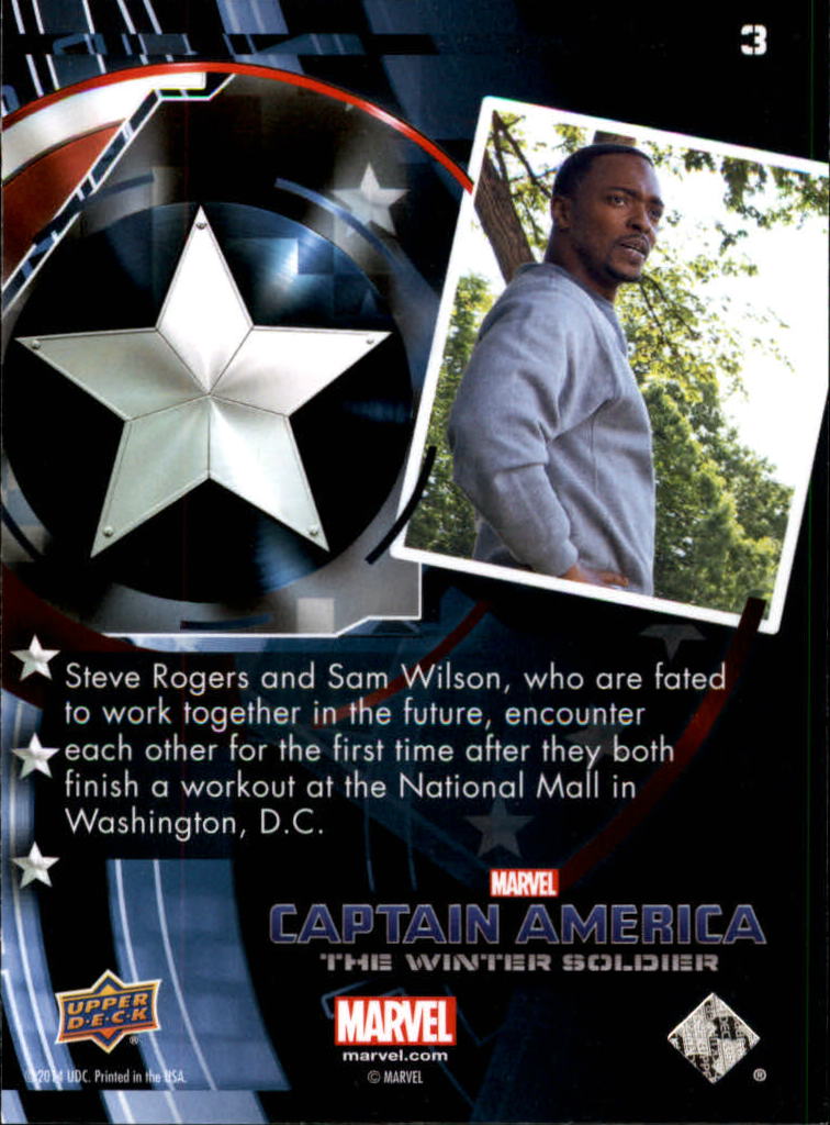 2014 Upper Deck Captain America The Winter Soldier #3 Steve Rogers and Sam Wilson, who are fated to work back image