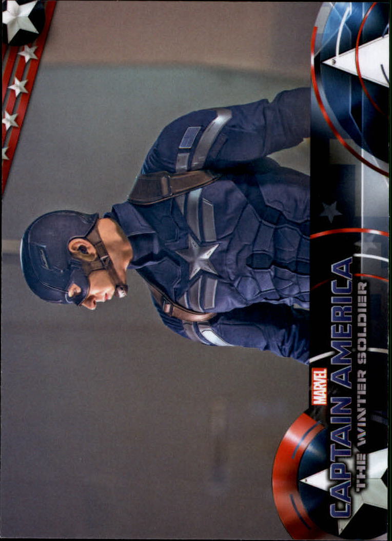 2014 Upper Deck Captain America The Winter Soldier #9 In preparation for a mission, Steve Rogers dons hi