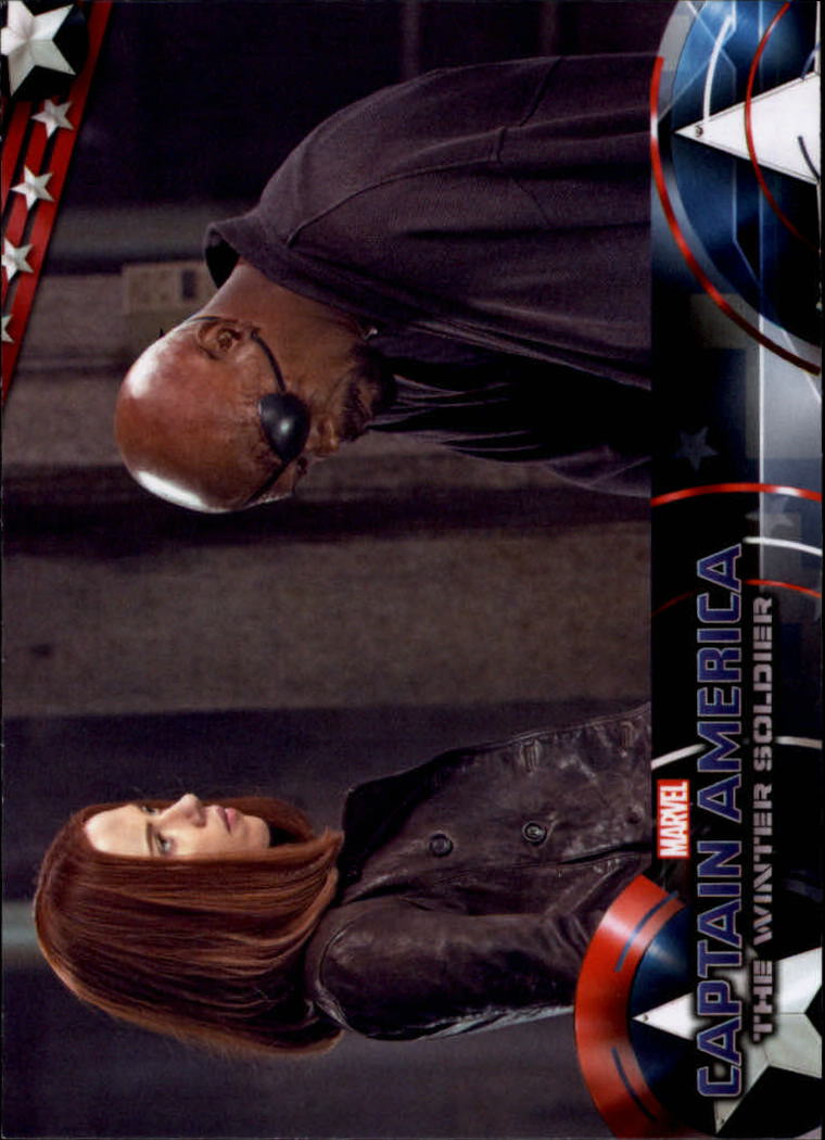 2014 Upper Deck Captain America The Winter Soldier #69 Natasha Romanoff and S.H.I.E.L.D. Director Nick Fu