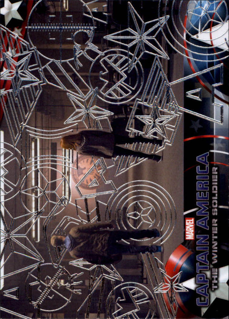 2014 Upper Deck Captain America The Winter Soldier Silver Foil #49 Steve Rogers and Natasha Romanoff aren't quite sur
