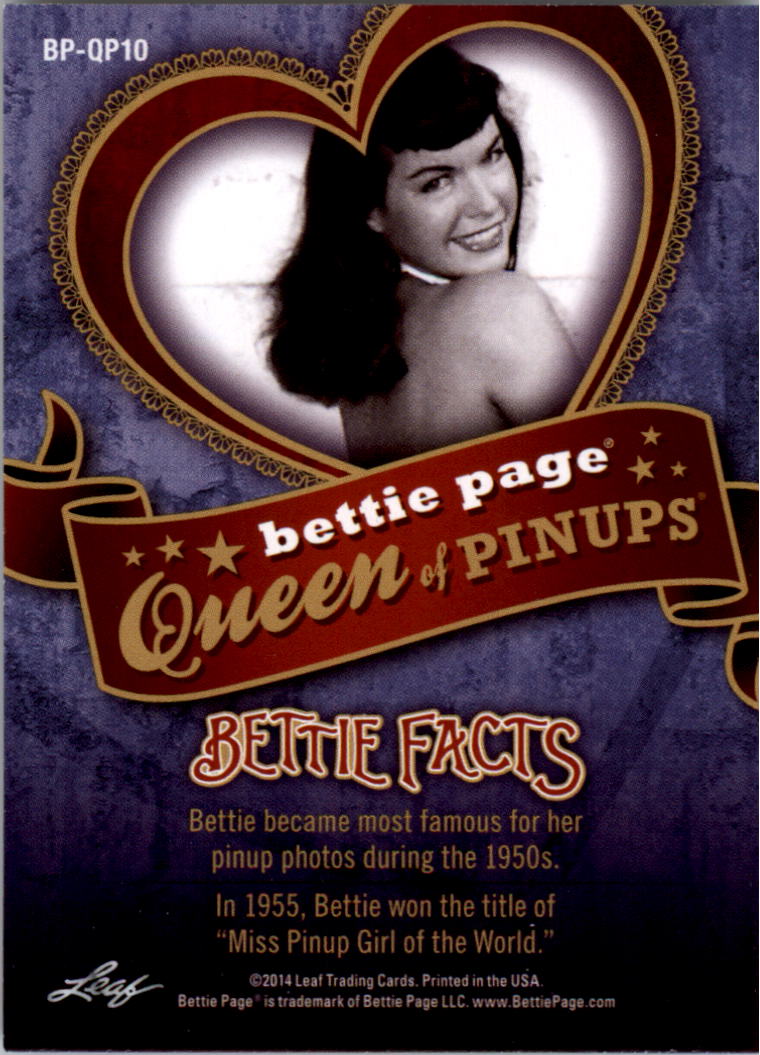 2014 Bettie Page Queen Of The Pin-Ups #BPQP10 Queen Of The Pinups - NM-MT