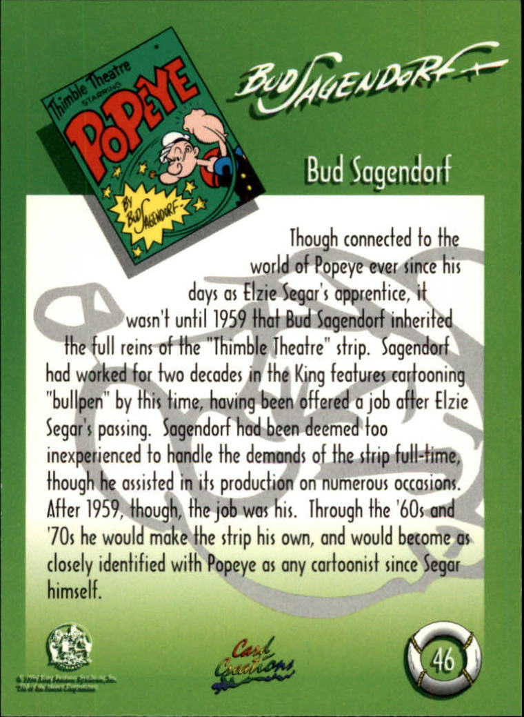 1994 Card Creations Popeye #46 Bud Sagendorf back image