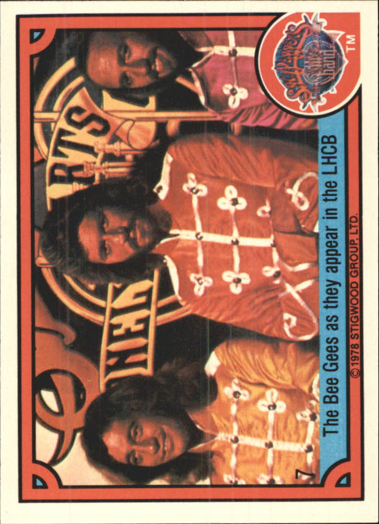 1978 Donruss Sgt. Pepper's Lonely Hearts Club Band #7 The Bee Gees as they appear in the LHCB back image