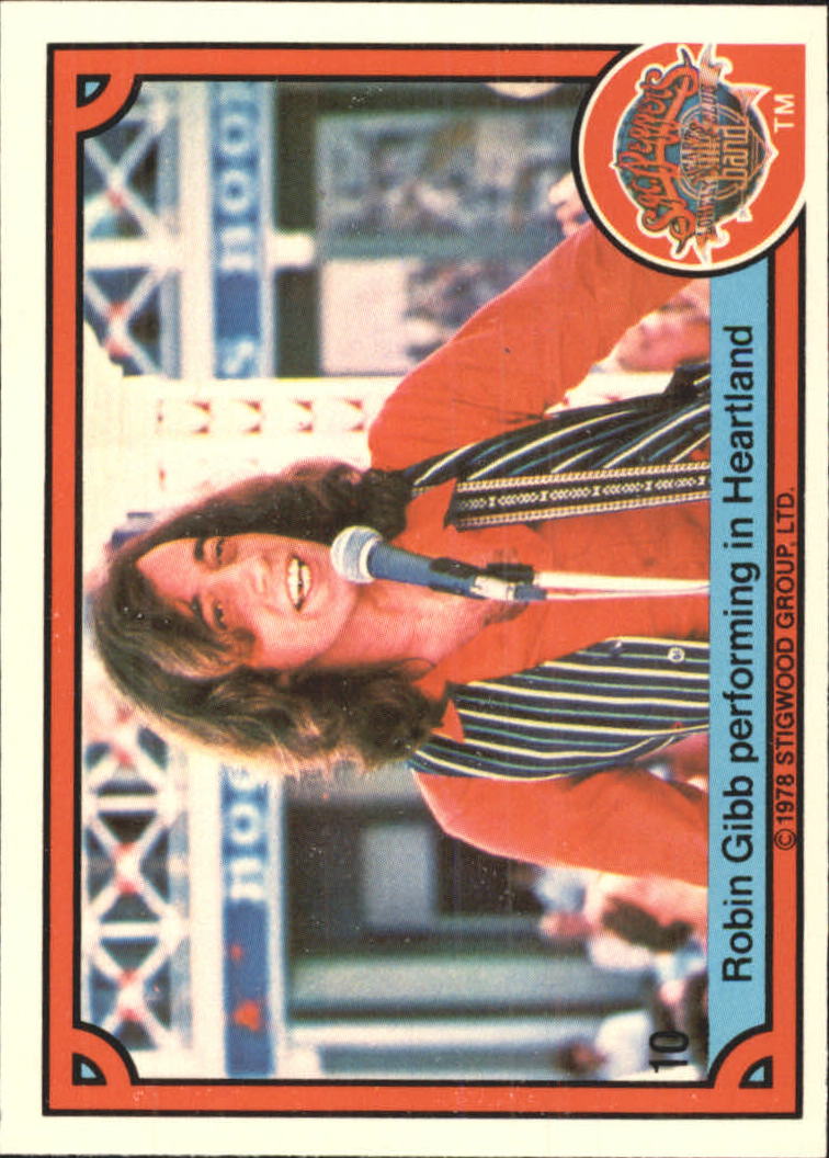 1978 Donruss Sgt. Pepper's Lonely Hearts Club Band #10 Robin Gibb performing in Heartland back image