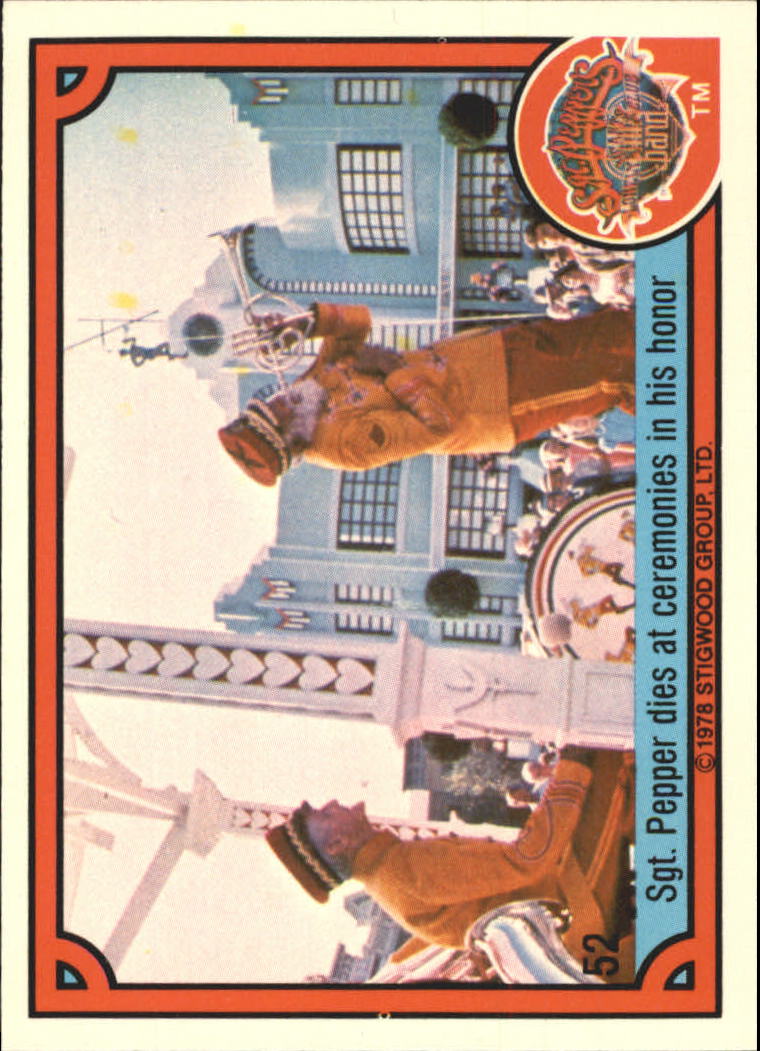 1978 Donruss Sgt. Pepper's Lonely Hearts Club Band #52 Sgt. Pepper dies at ceremonies in his honor back image