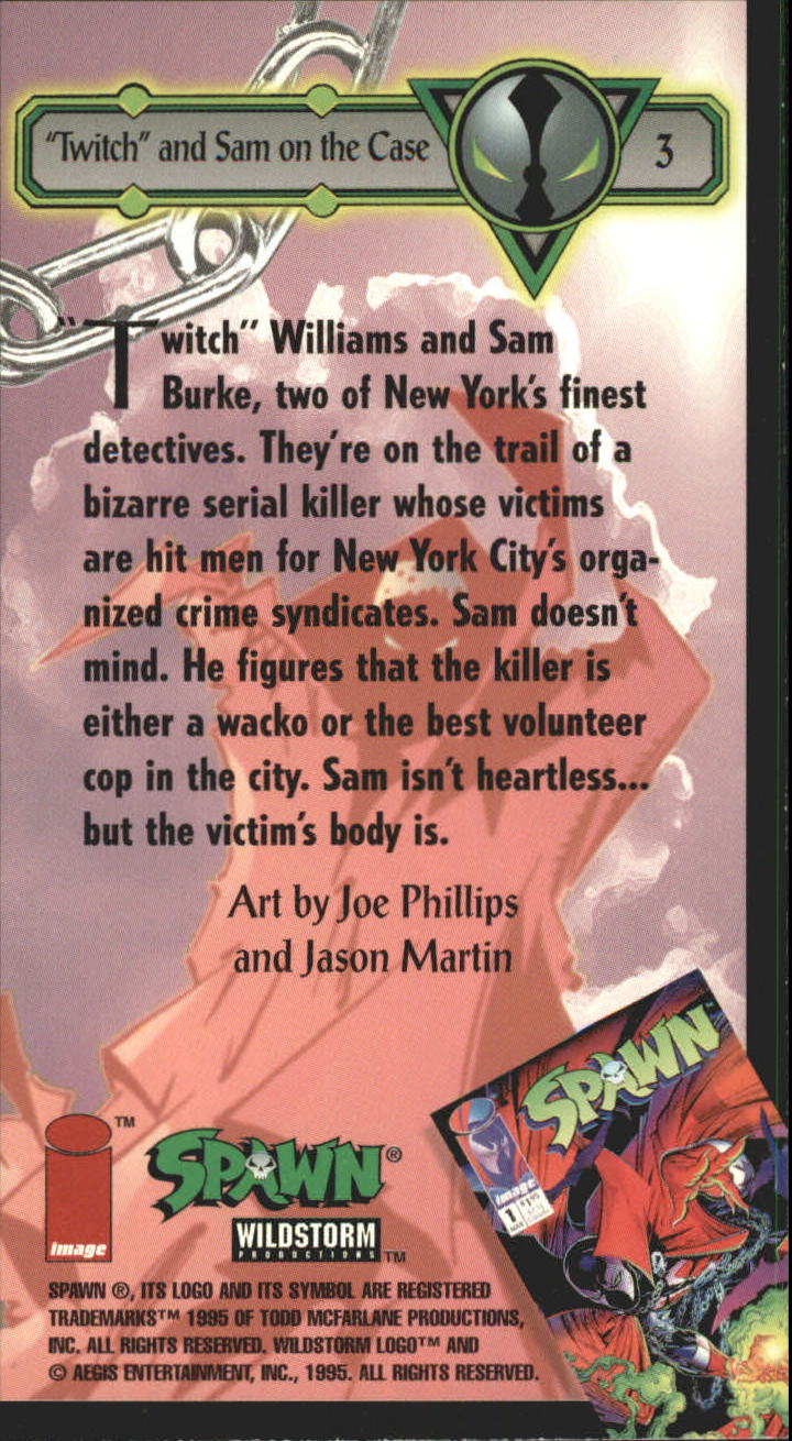 1995 WildStorm Spawn Widevision #3 Twitch and Sam on the Case back image