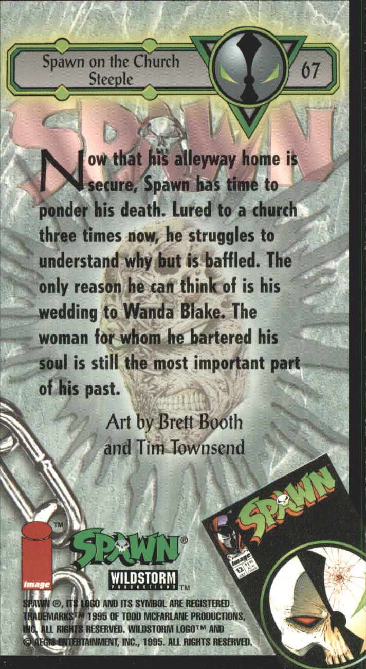Spawn on the Church Steeple 67 1995 Wildstorm Spawn Widevision Base Trading Card