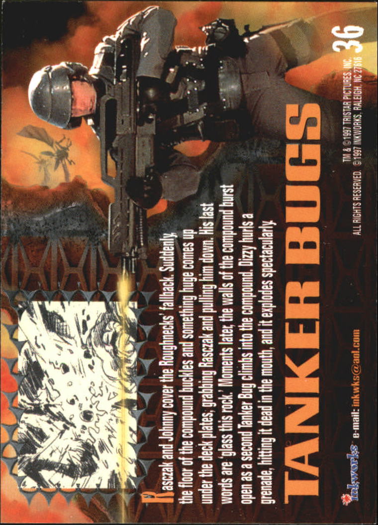 1997 Inkworks Starship Troopers #36 Tanker Bugs back image