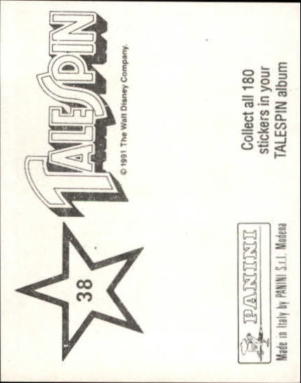 1991 Panini Talespin Album Stickers #38 Sticker 38 back image