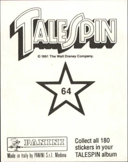 1991 Panini Talespin Album Stickers #64 Sticker 64 back image