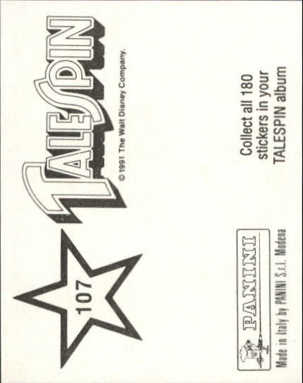 1991 Panini Talespin Album Stickers #107 Sticker 107